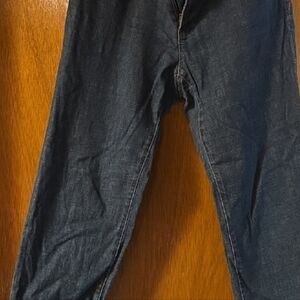 LOFT Women's Dark Blue Relaxed Cropped Denim Jeans